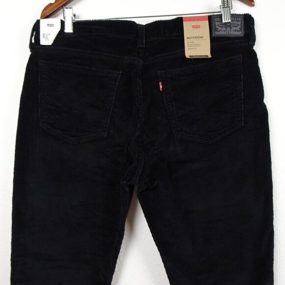 Levi's Corduroy Jeans Women's Size 32x30 Black Cords Tapered Boyfriend - Picture 6 of 10